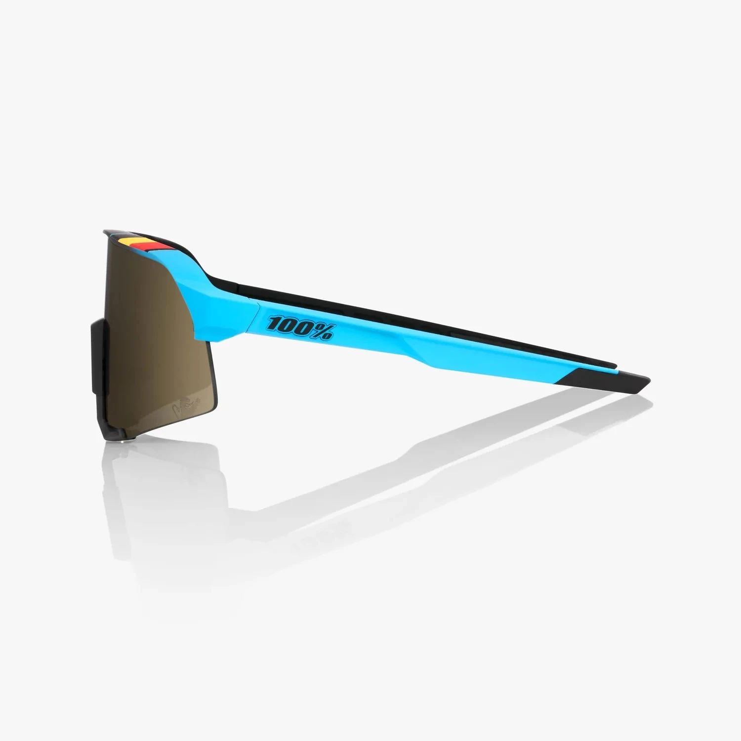 100% S3 BWR Black Soft Gold Mirror Lens Sunglasses 5 100% S3 BWR Black Soft Gold Mirror Lens Sunglasses - Image 3
